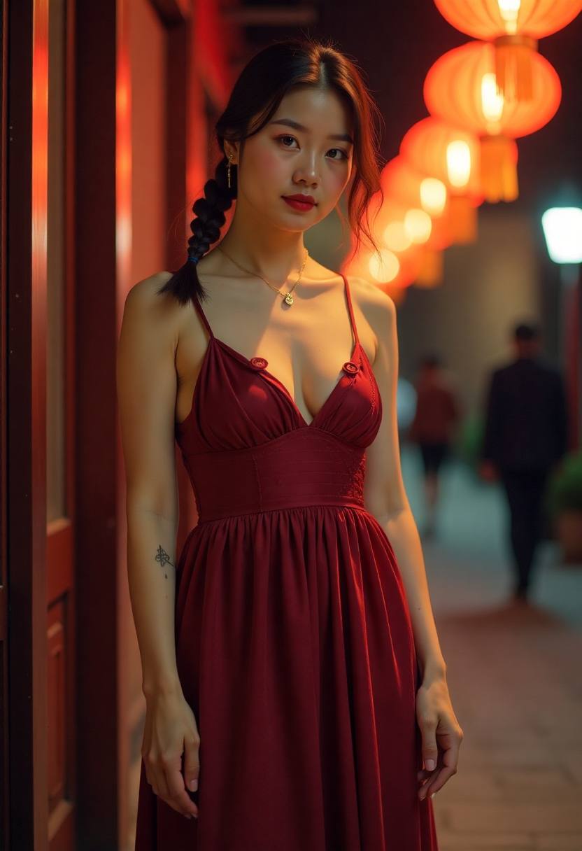 夜色中的老宅与亮着灯的窗户